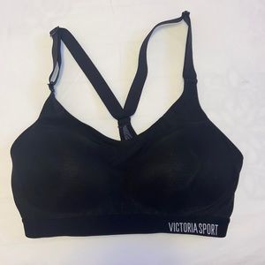 Victoria Secret Sport Black Mesh Lightweight Sport Bra Size 32D